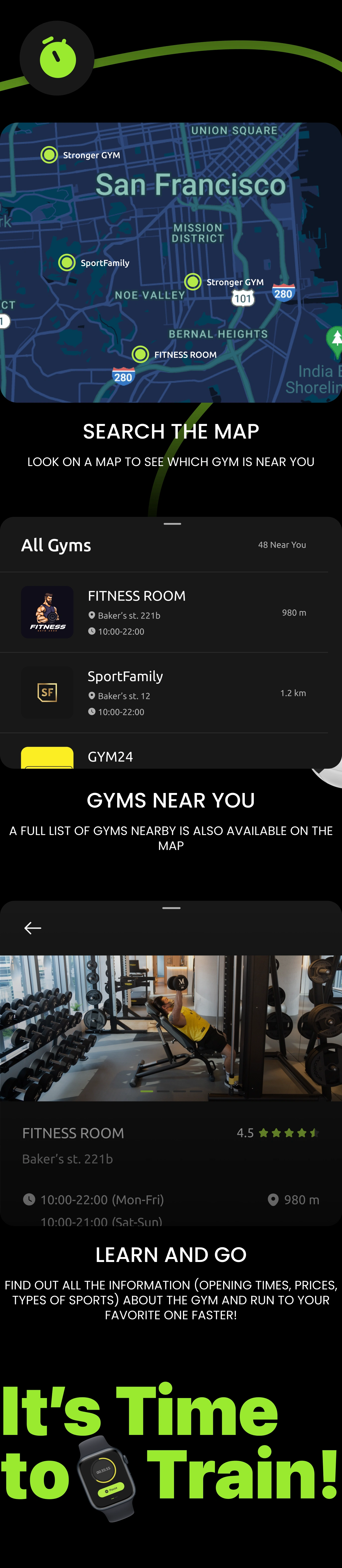 Time to Train screen