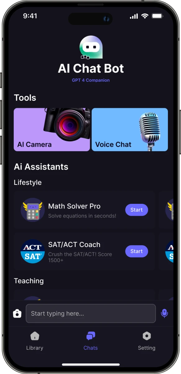 Expert AI Chat app screen