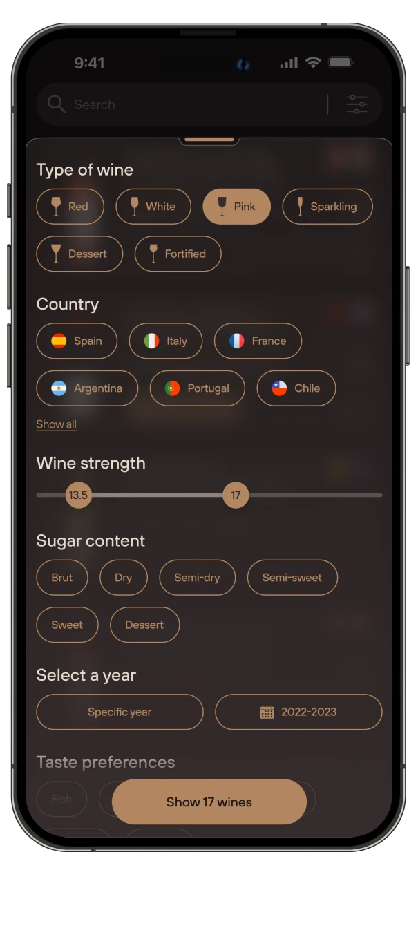 Vinsby app screen