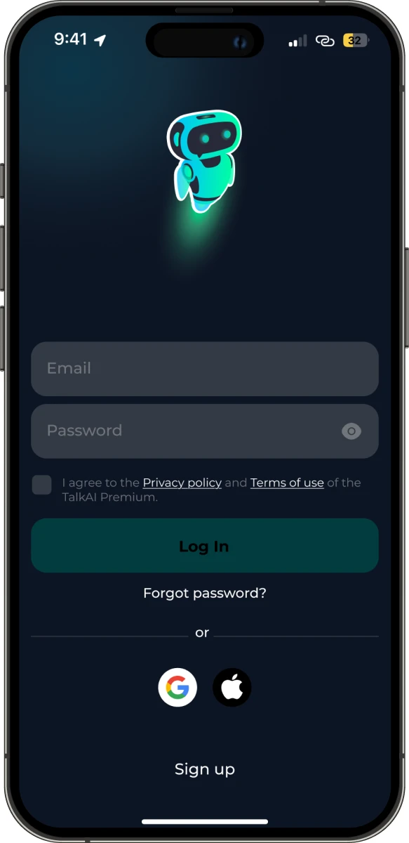 AI Chat app screen