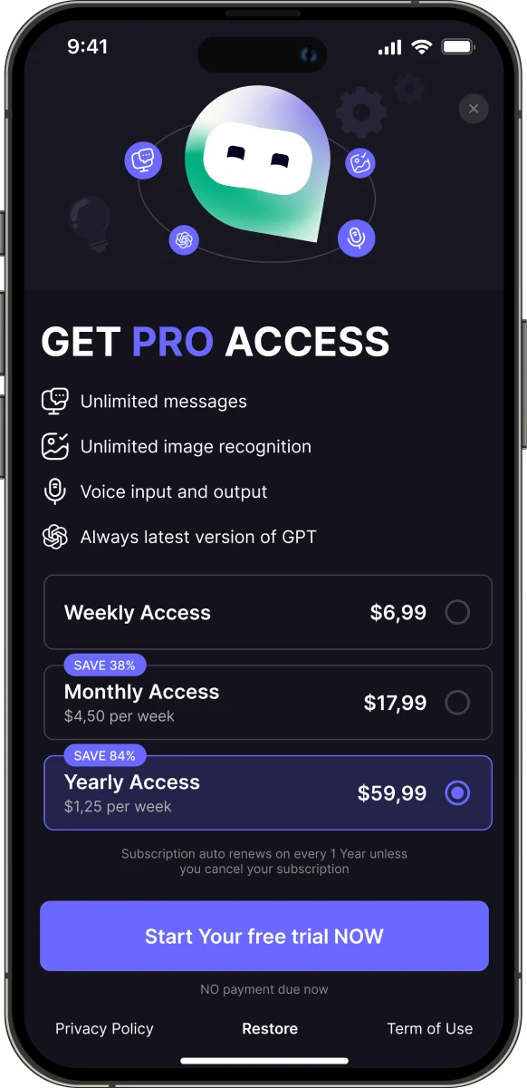 Expert AI Chat app screen