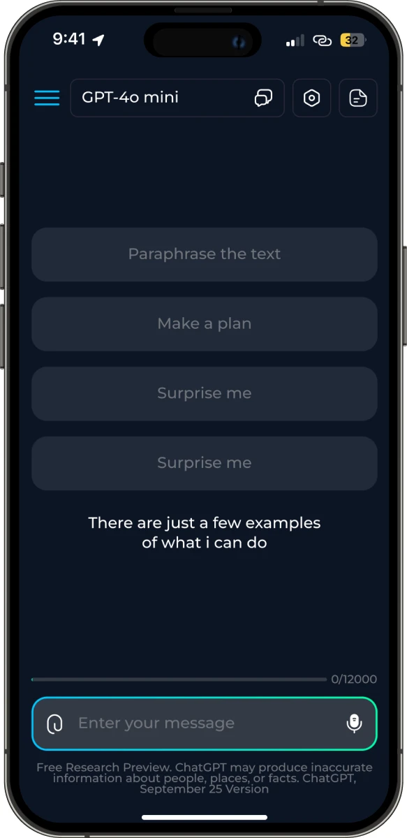 AI Chat app screen