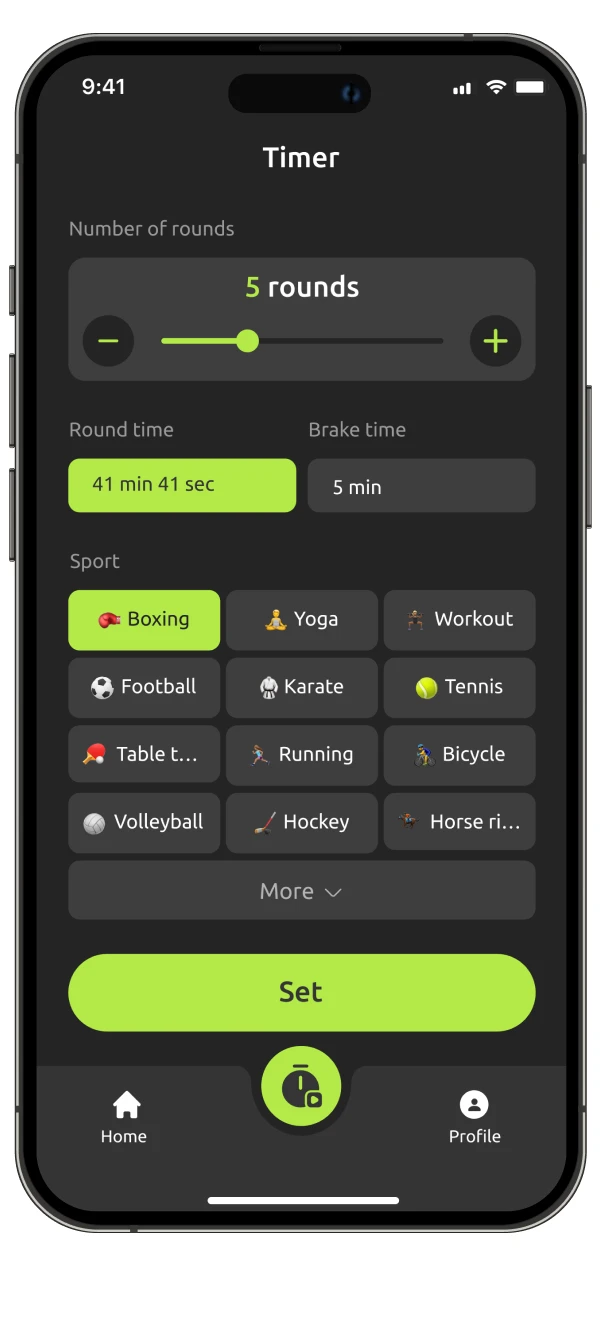 Time to Train app screen