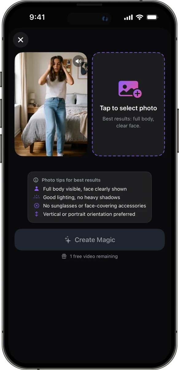 Swai AI Dance app screen