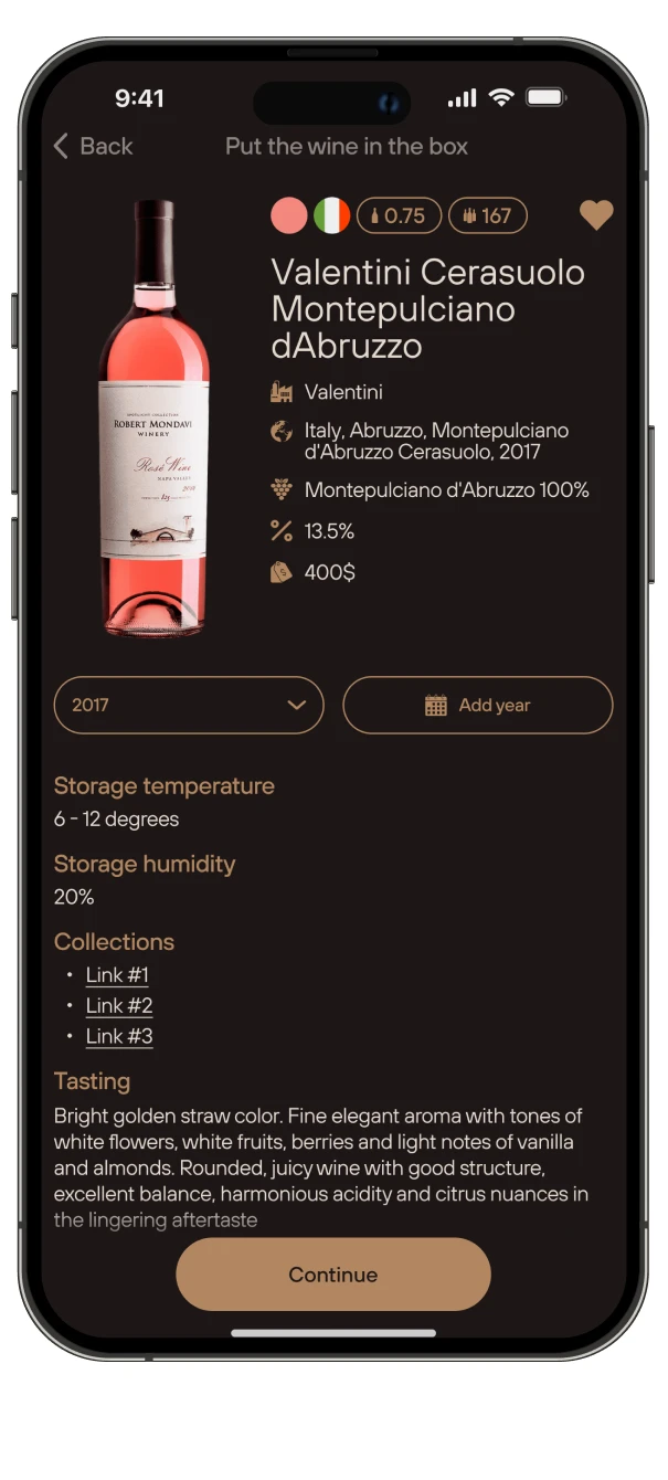 Vinsby app screen