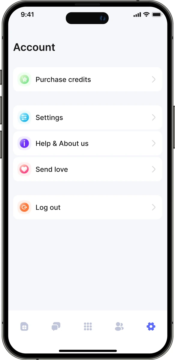 Second Number app screen