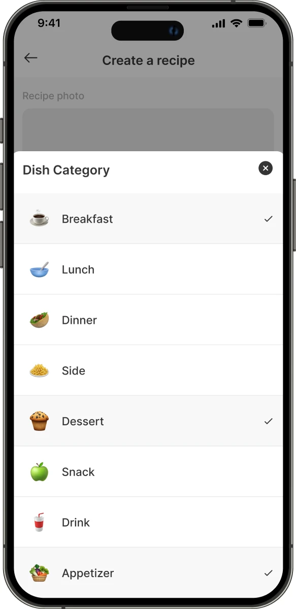 Cozy Kitchen app screen