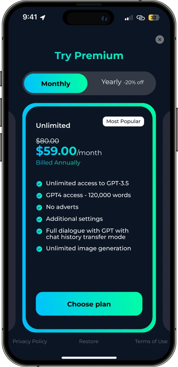 AI Chat app screen