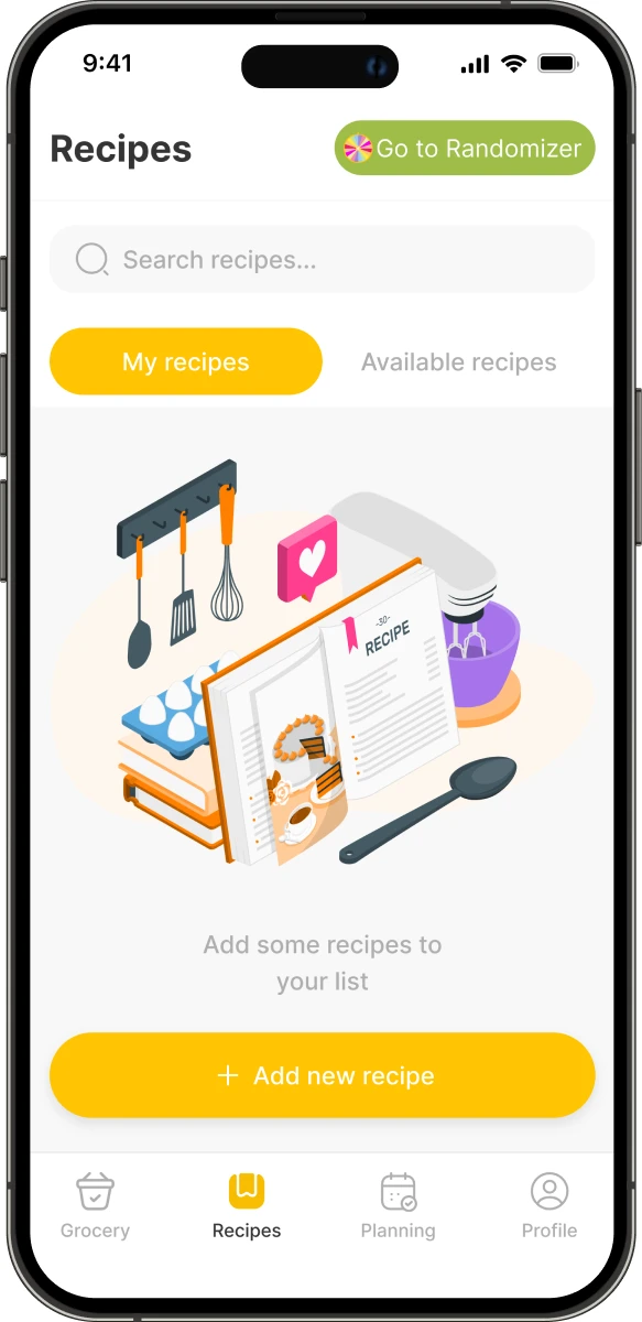 Cozy Kitchen app screen
